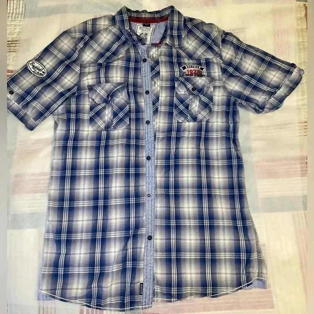 Buffalo  premium shirts men’s cotton shirt 👕 for summer short sleeve